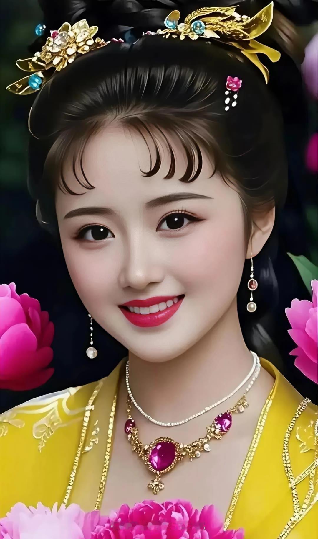 古风美女，惊艳的妆容和华丽的服饰，让人仿佛置身于古代宫廷。