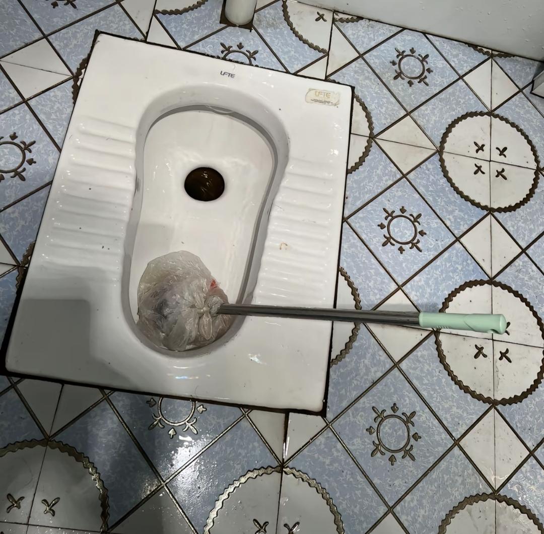 马桶堵住还在花钱请师傅嘛？有好办法教你一招。学了一招，超级管用。把马桶刷上