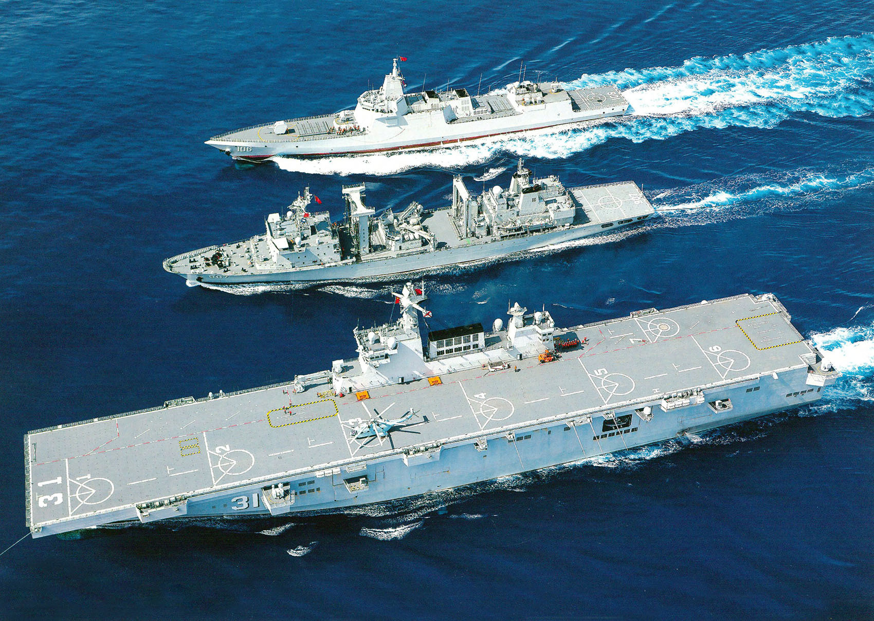 海南舰、延安舰、骆马湖舰去年底的南太之行：