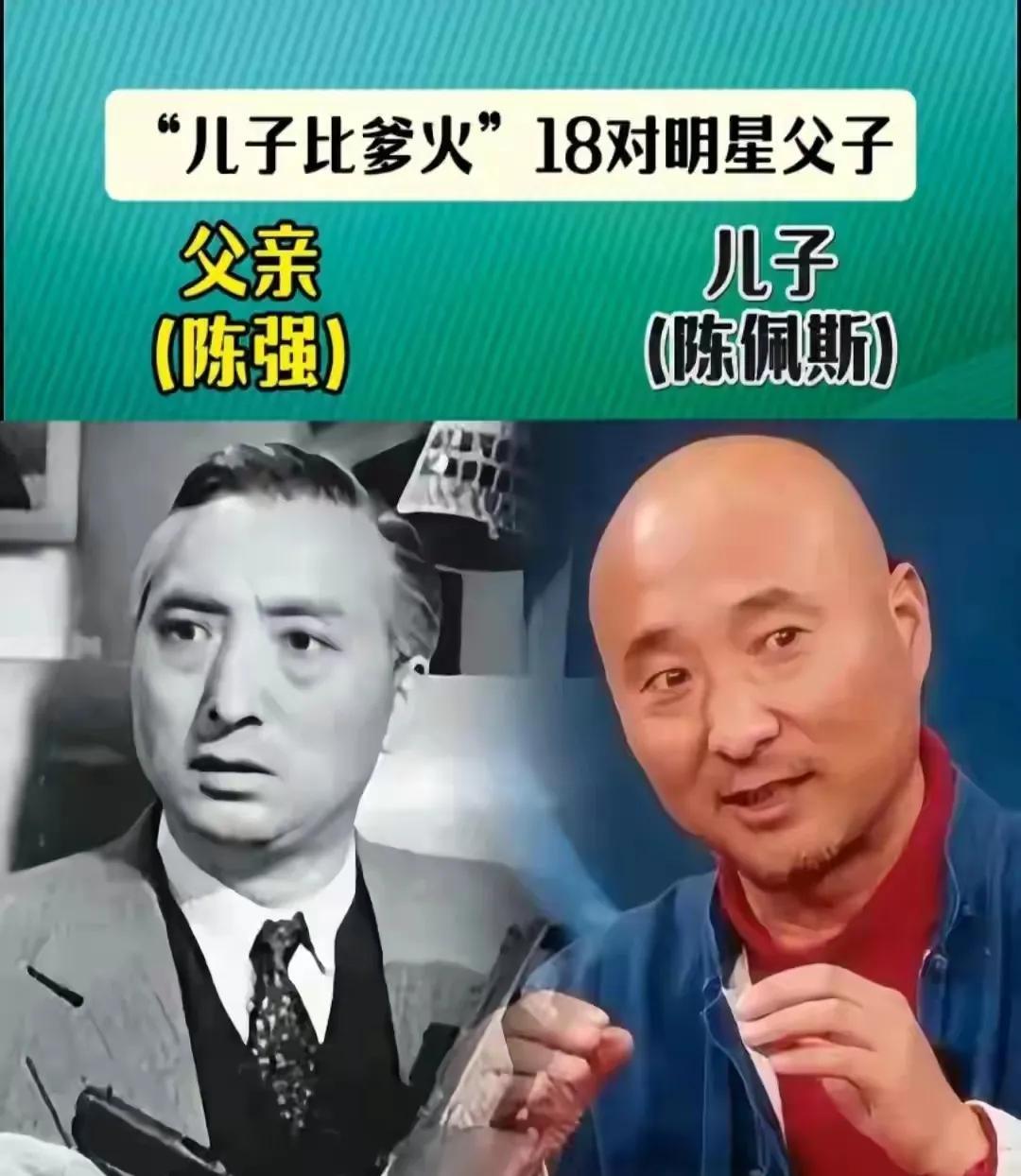 男星的爸爸颜值对比照有些还是我们熟知的老演员、老戏骨