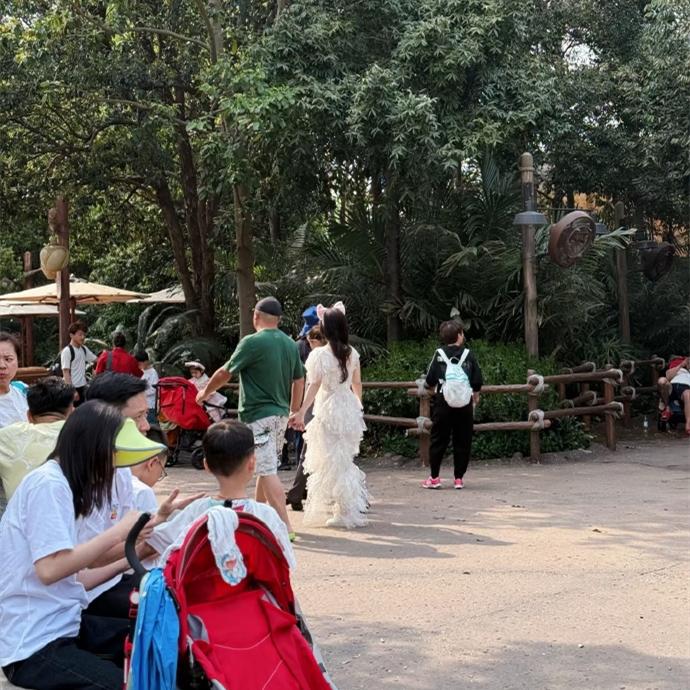 阎鹤祥带着妻子迪士尼游玩，被网友给偶遇，牵手照被晒。阎鹤祥昨天晒出了一段Vlo