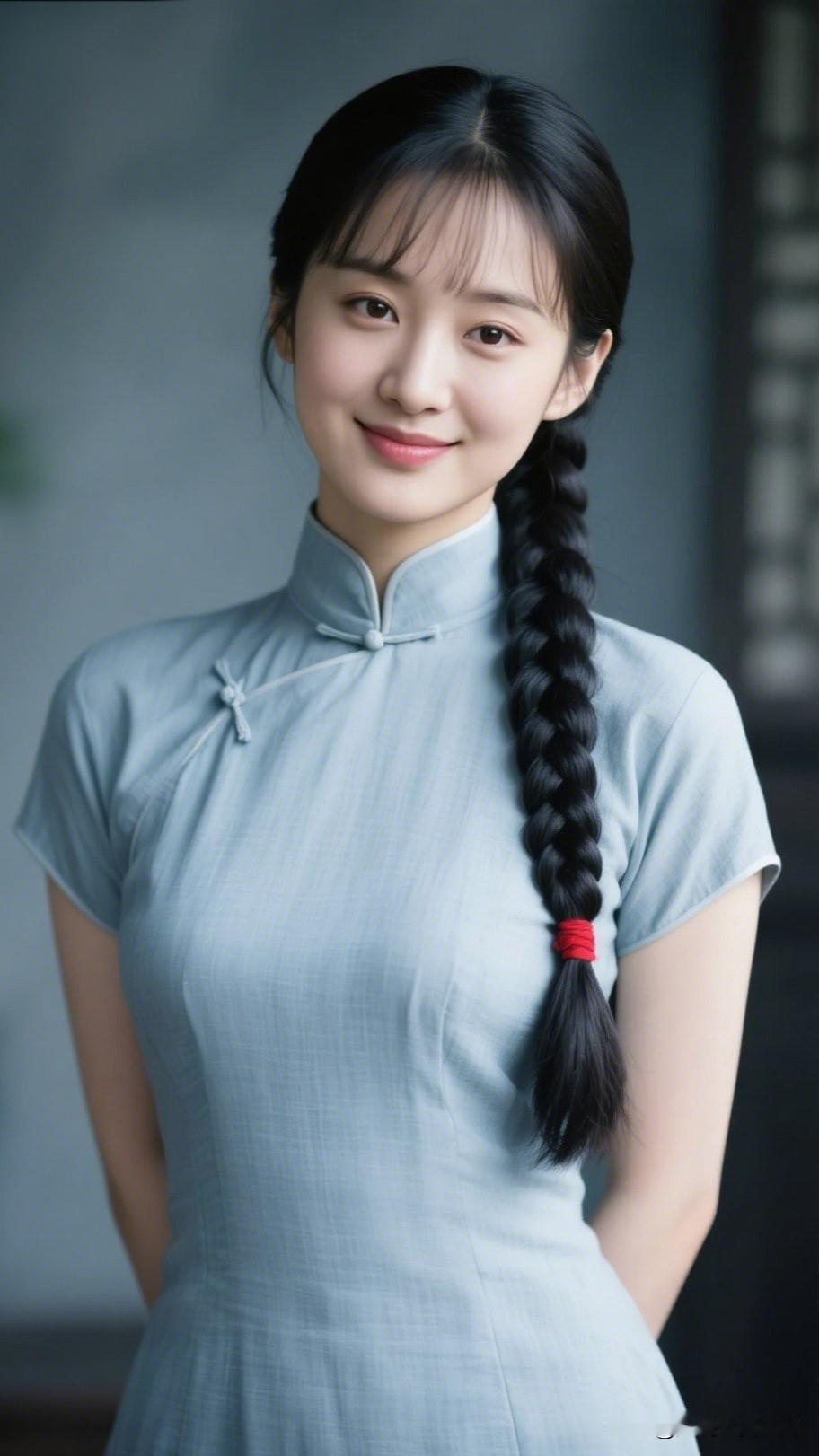 温婉古典，一袭蓝裙，笑靥如花，岁月静好。你是喜欢风情万种，还是温柔体贴