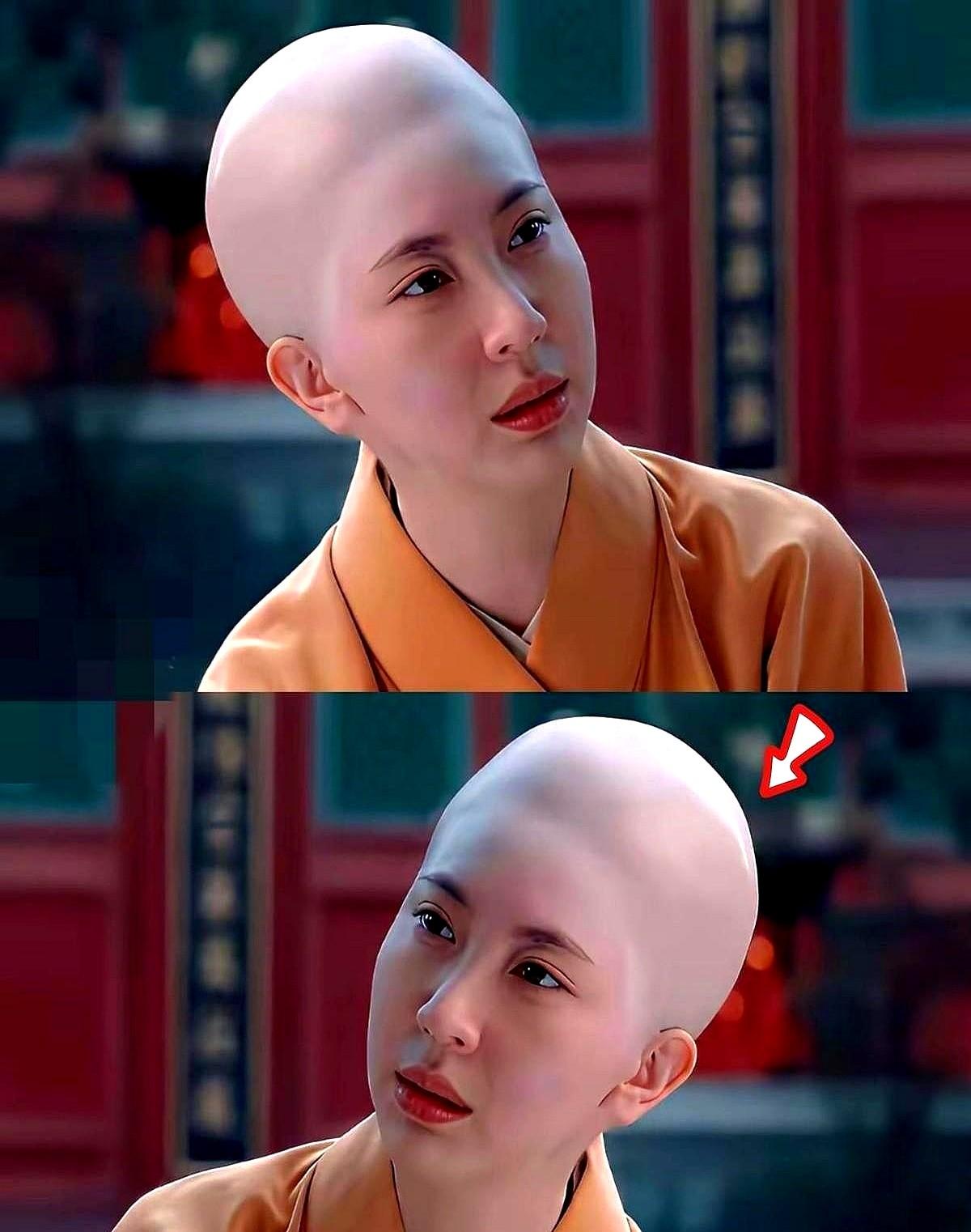 大家都觉得演员扮尼姑或僧人时，戴假发套比剃光头更省事。但这其实暴露出影视行业