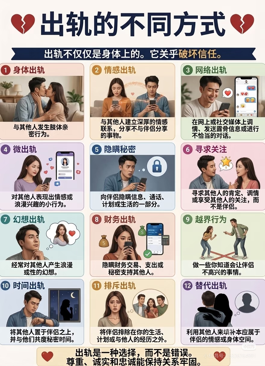 出轨的不用方式