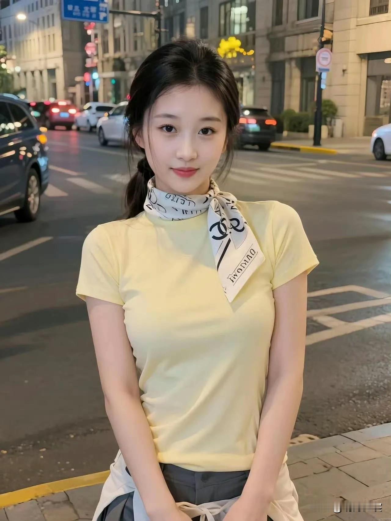 娇俏可爱，清纯美少女街拍分享。