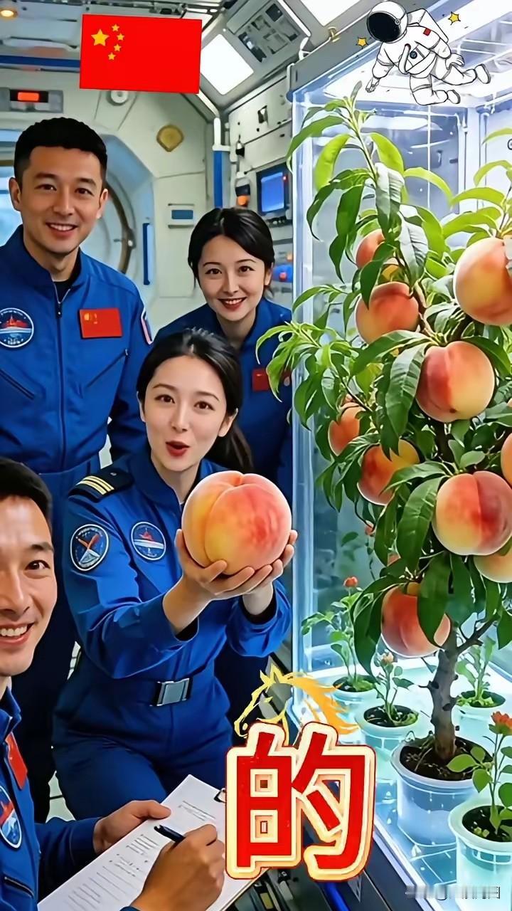 瞧瞧，航天员在太空种植的桃子成熟啦！太空中的航天员太空种土豆航天员生活航天