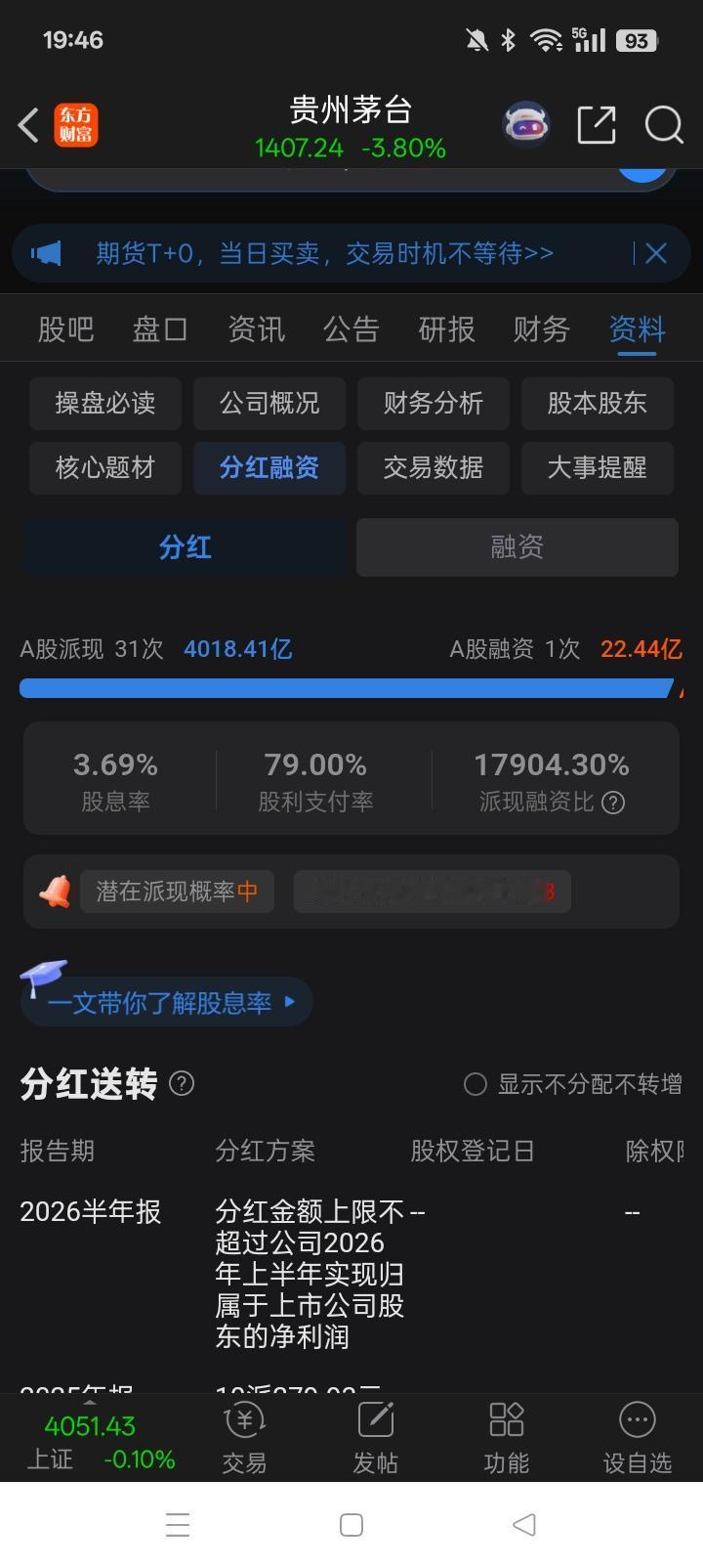 中国股王贵州茅台，上市20多年，贵州茅台总计分红4000多亿，而仅仅在首发的时候