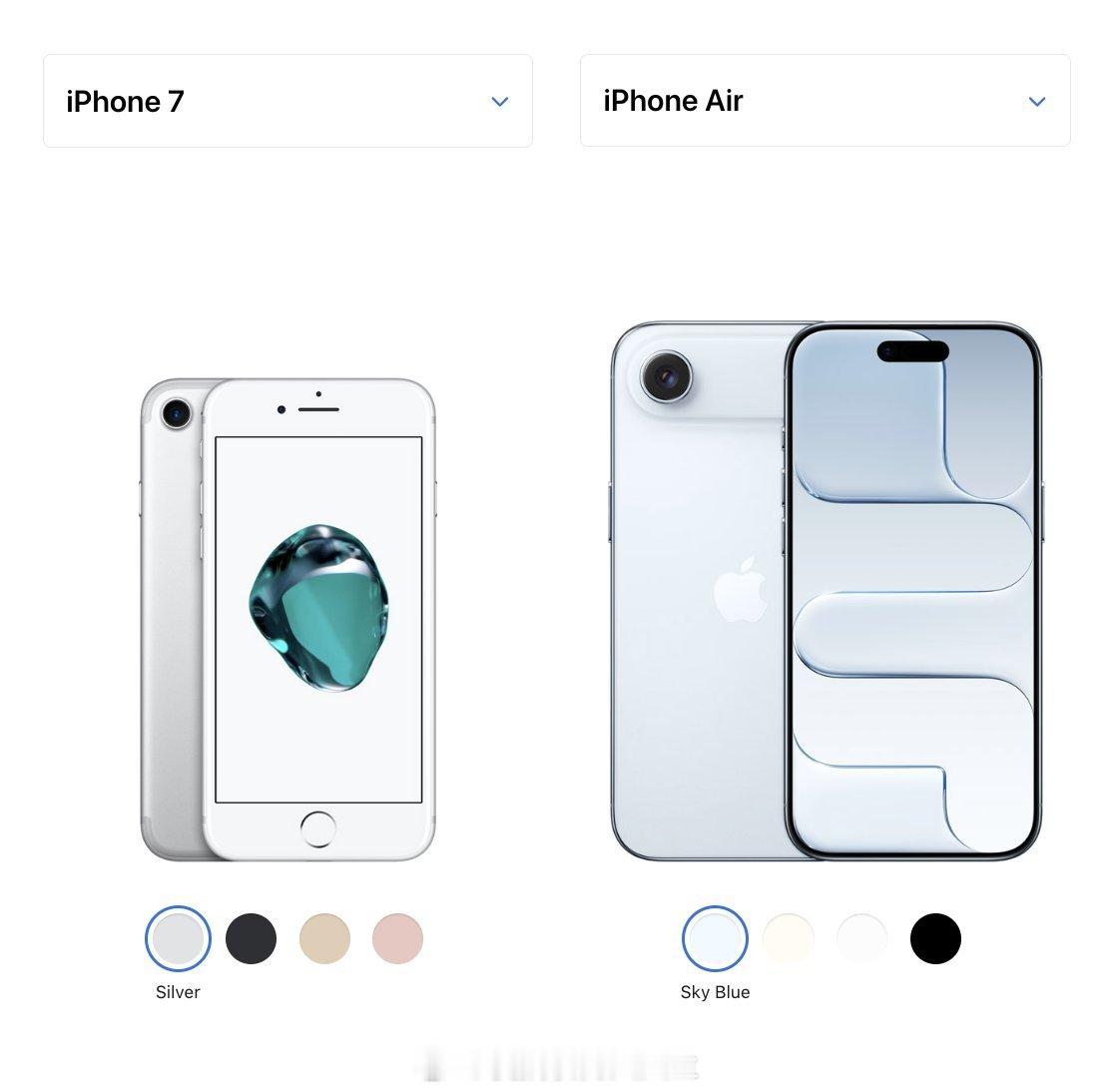 苹果仍然让你可以将最新的iPhoneAir与10年前的iPhone进行比