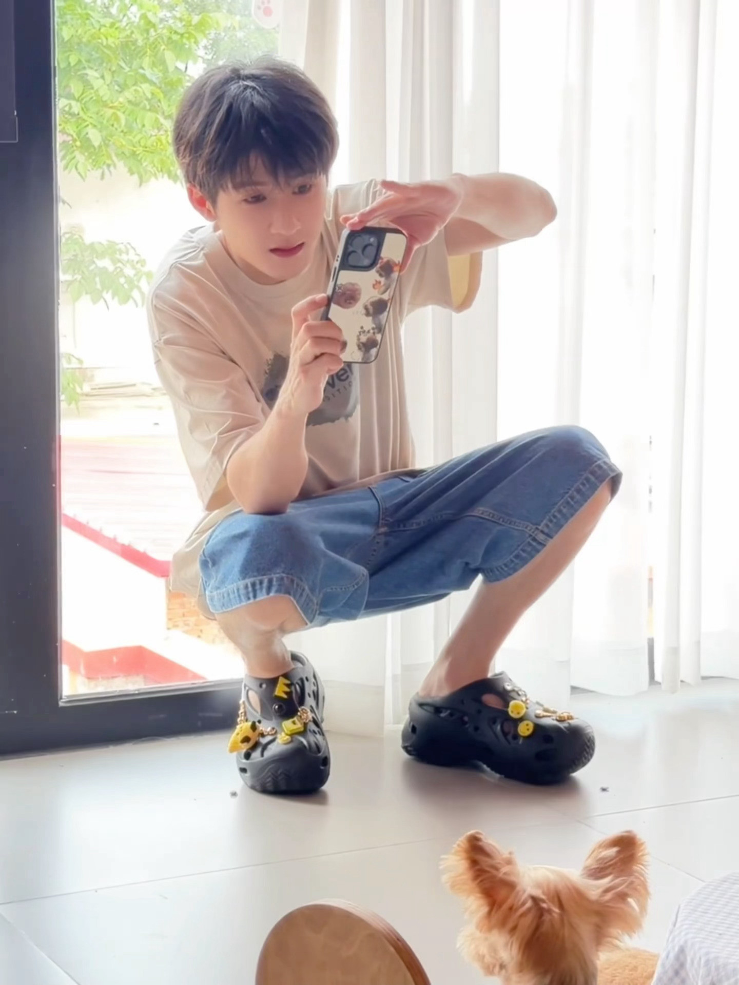 给檀健次玩儿嗨了，没听见呆球叫，全是呆球爸的声音​​​