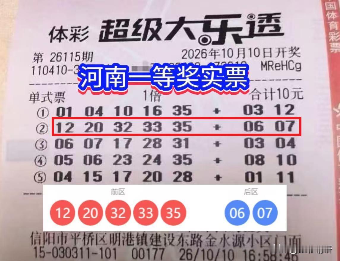 大乐透26115期开奖，全国一共开出10注一等奖，河南成为本期最大赢家，一举拿下