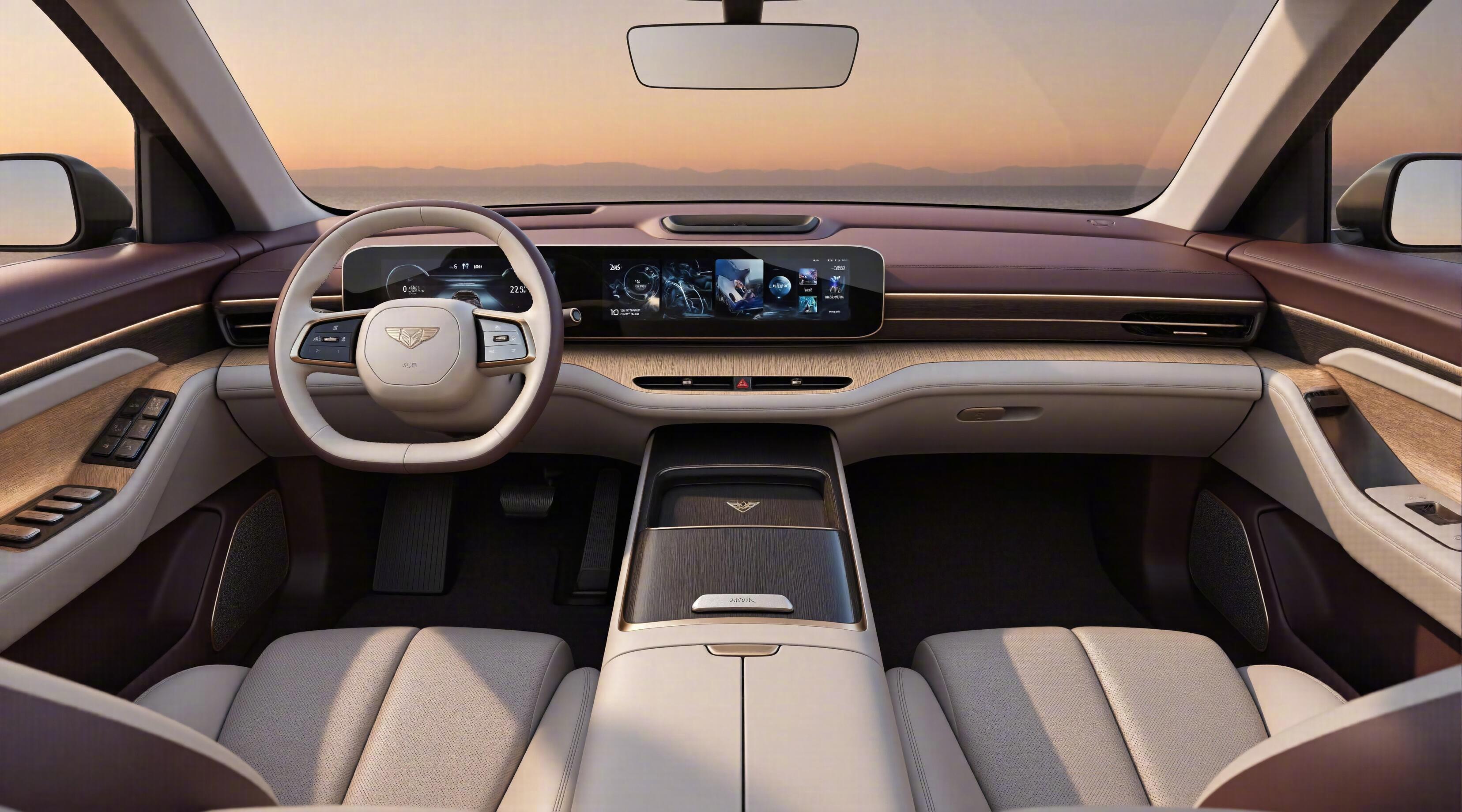 用AI生成的汽车内饰也太会了吧🚗悬浮中控屏+贯穿式氛围灯，科技感直接拉满