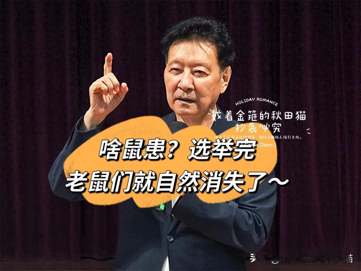 赵少康终于清醒了！谈台北“鼠患”问题一针见血，选举一结束，台北的老鼠自然就消