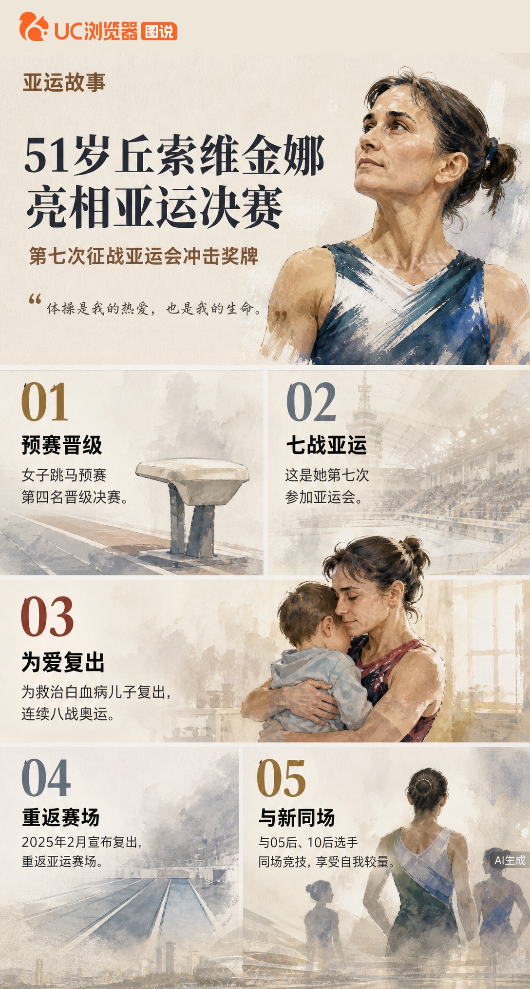 51岁丘索维金娜预赛第四晋级亚运跳马决赛！第七次征战亚运，与05后同场竞技。曾为救子复出八战奥运，如