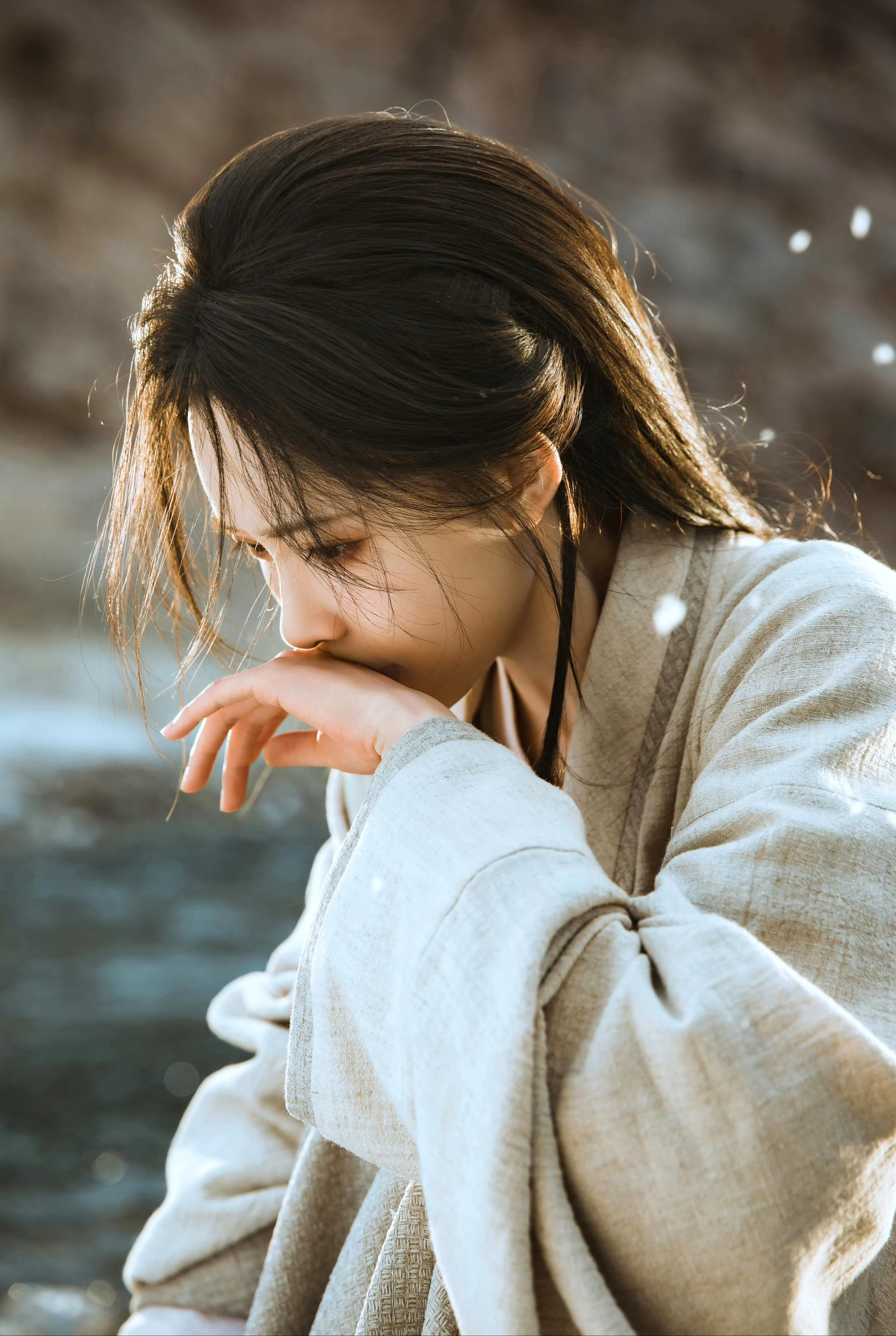 孟子义（217）极品对视，很榨！孟子义蓝色眼泪连衣裙​​​