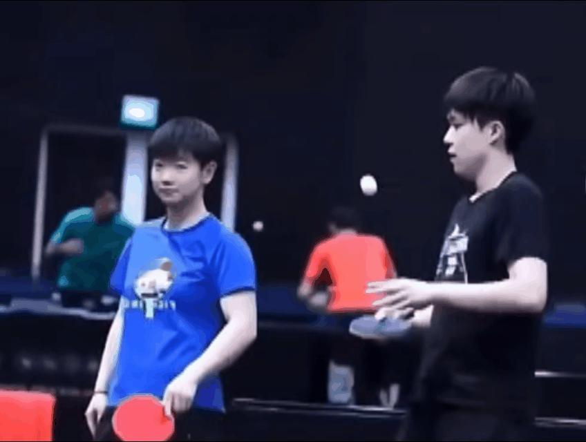 关于头哥那些迷惑的逗猫行为，两人练着练着球，头哥就这么水灵灵的在小豆包面前秀