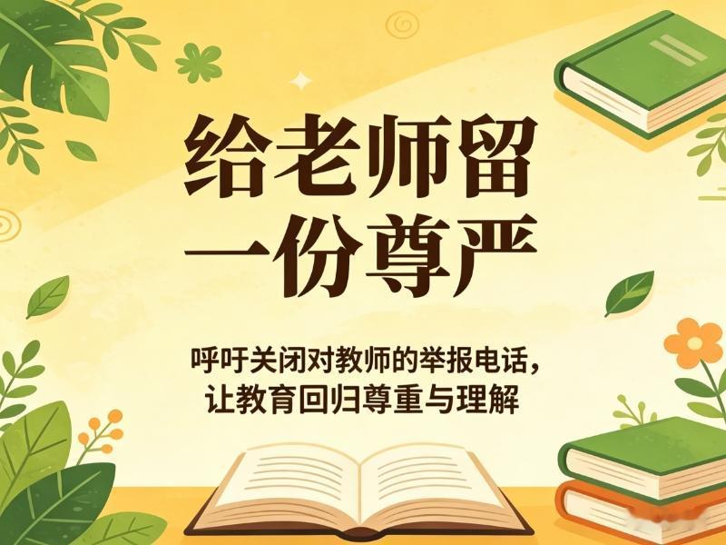 强烈建议：关闭对教师的“举报”电话，给老师留一点尊严！有没有人觉得，现在的老师