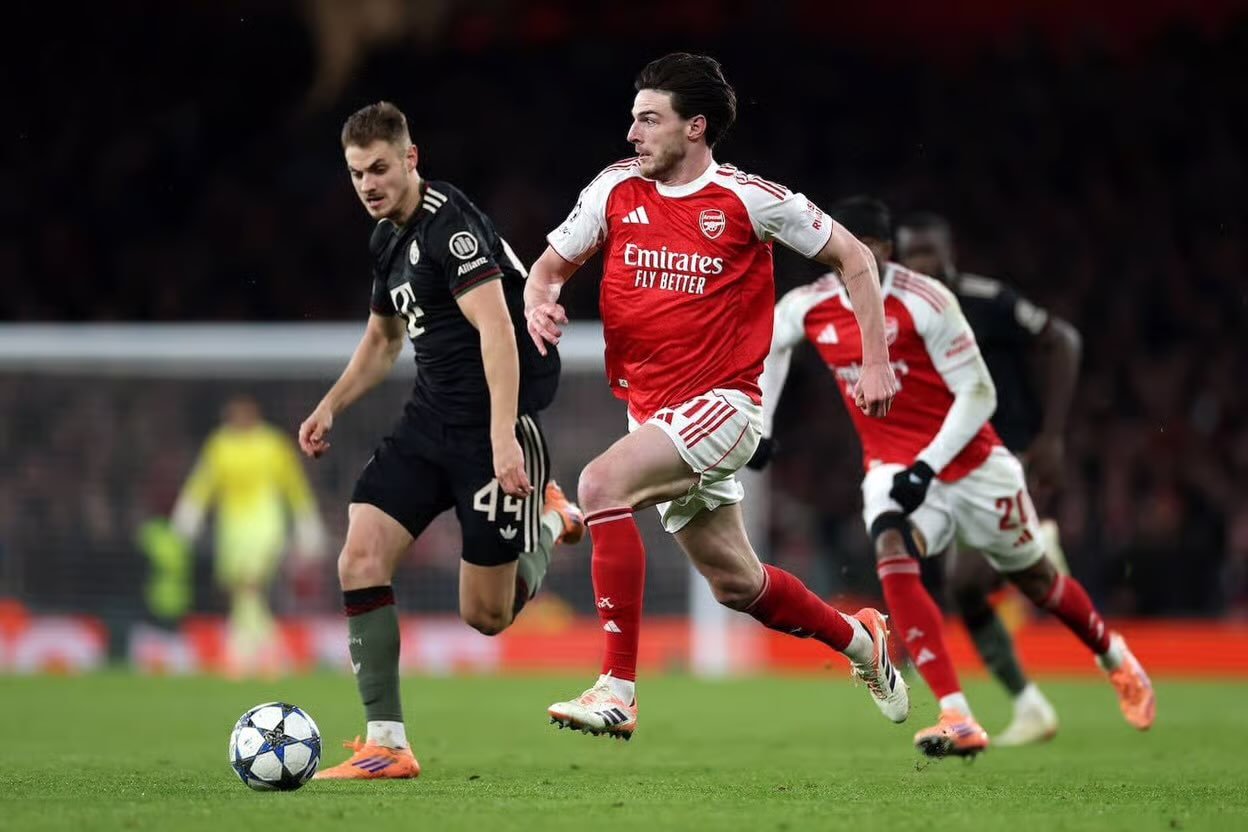 德克兰·赖斯表示阿森纳并未在定位球上投入过多训练：“显然，要完成定位球破门，你需