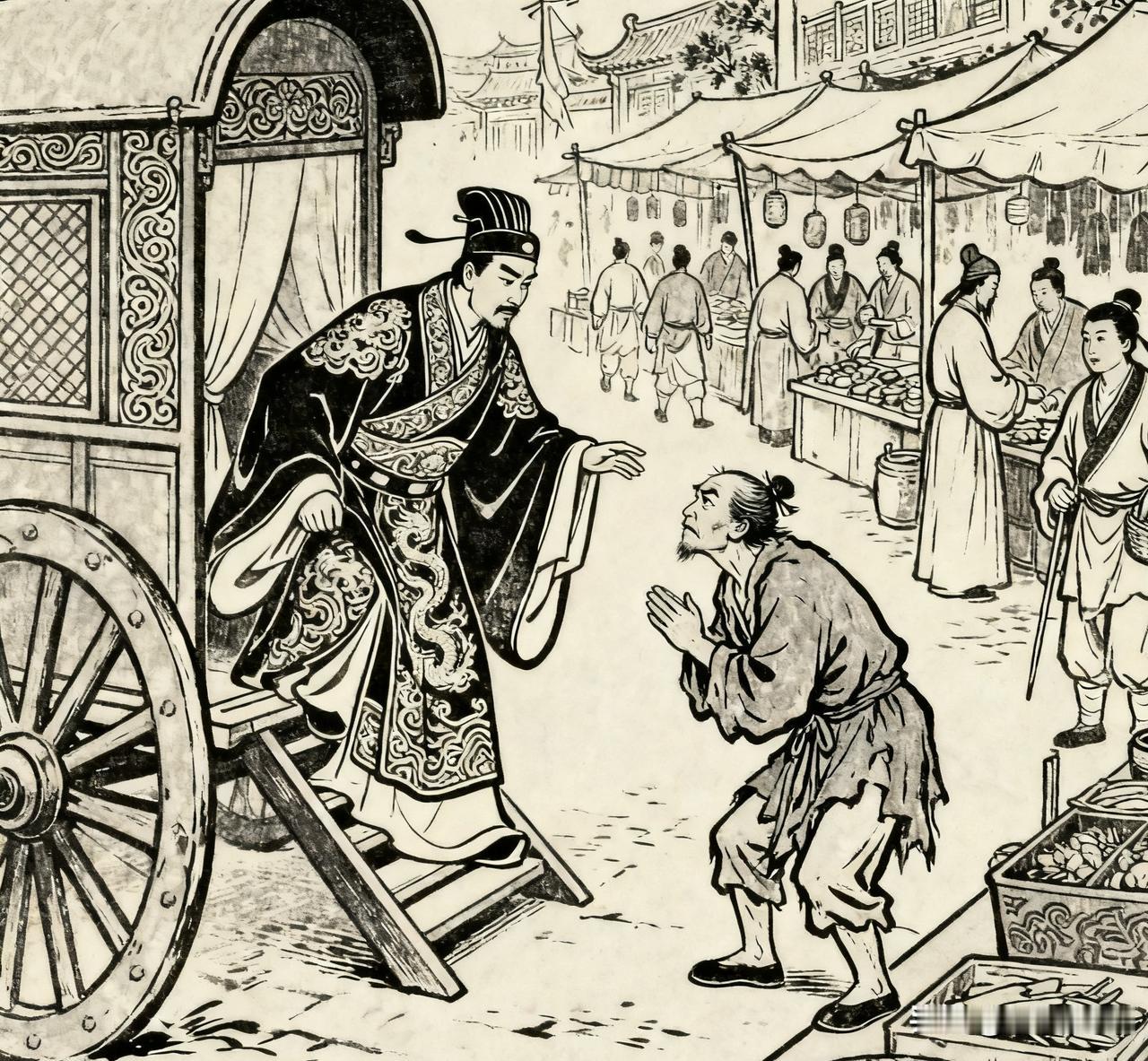 范蠡路过闹市，见一乞丐身怀绝技却甘愿乞讨，他立马下车磕头：先生救我！乞丐冷笑：你