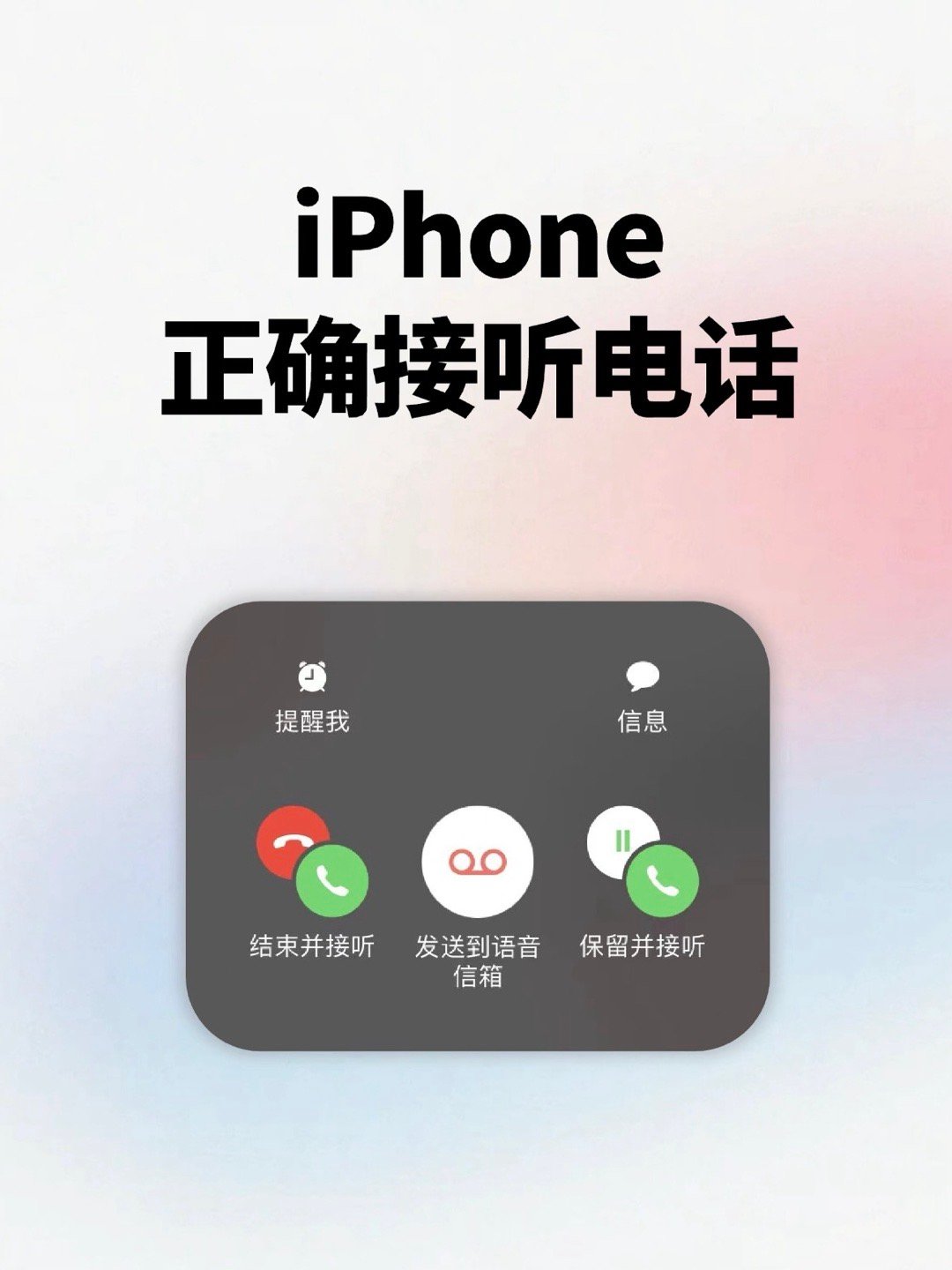 iPhone正确接听电话：​​​