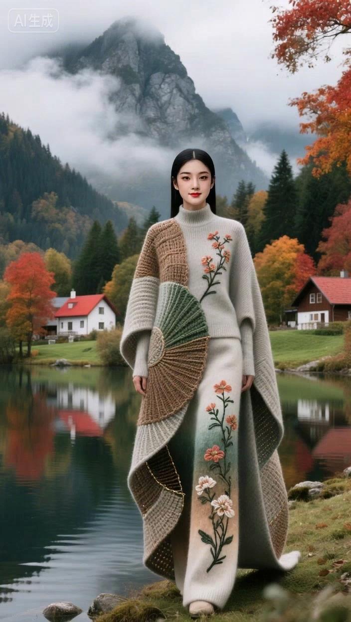 七绝●人间胜境/古韵草绿枫红倒影摇，山青水碧雾未消。林幽景秀凝仙气，