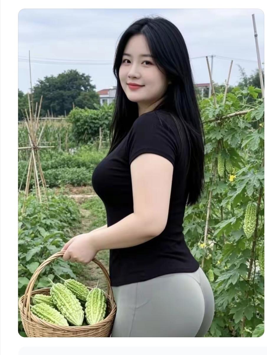 摘“苦瓜”农村优势就是菜；房前屋后种点菜；品种齐全还很多；今年苦瓜种的多