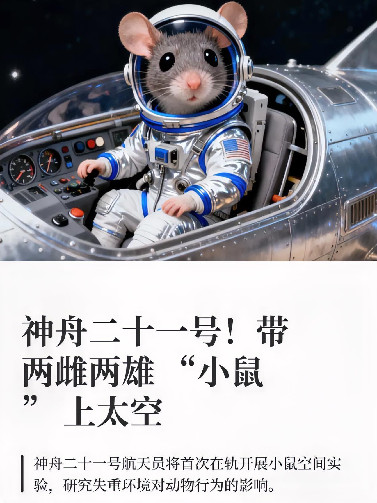 大家可别小看这4只能上太空的小老鼠！如果这次上去没啥大的问题，下次上去就可以