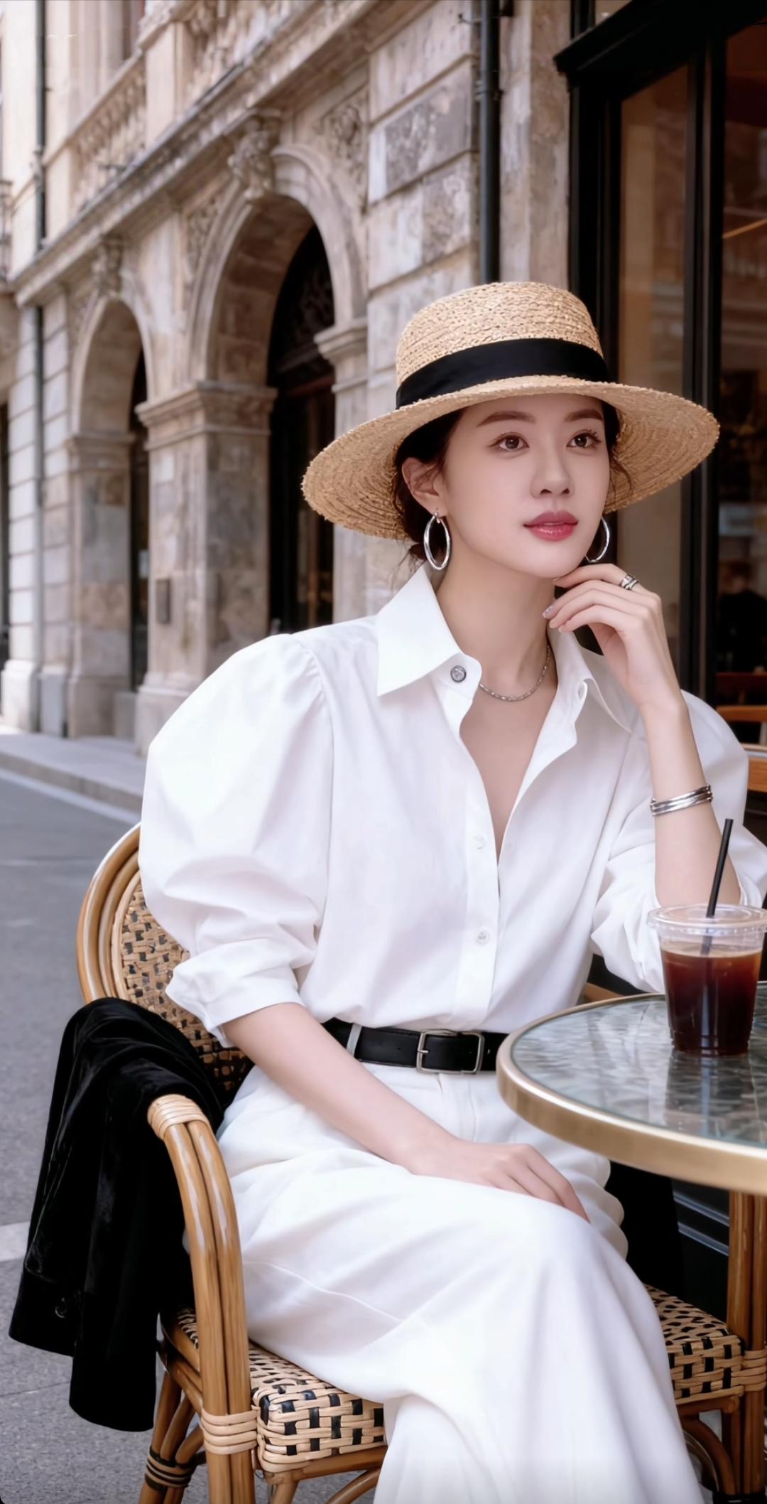 轻纱薄衫映日红，浅笑轻语话春风。