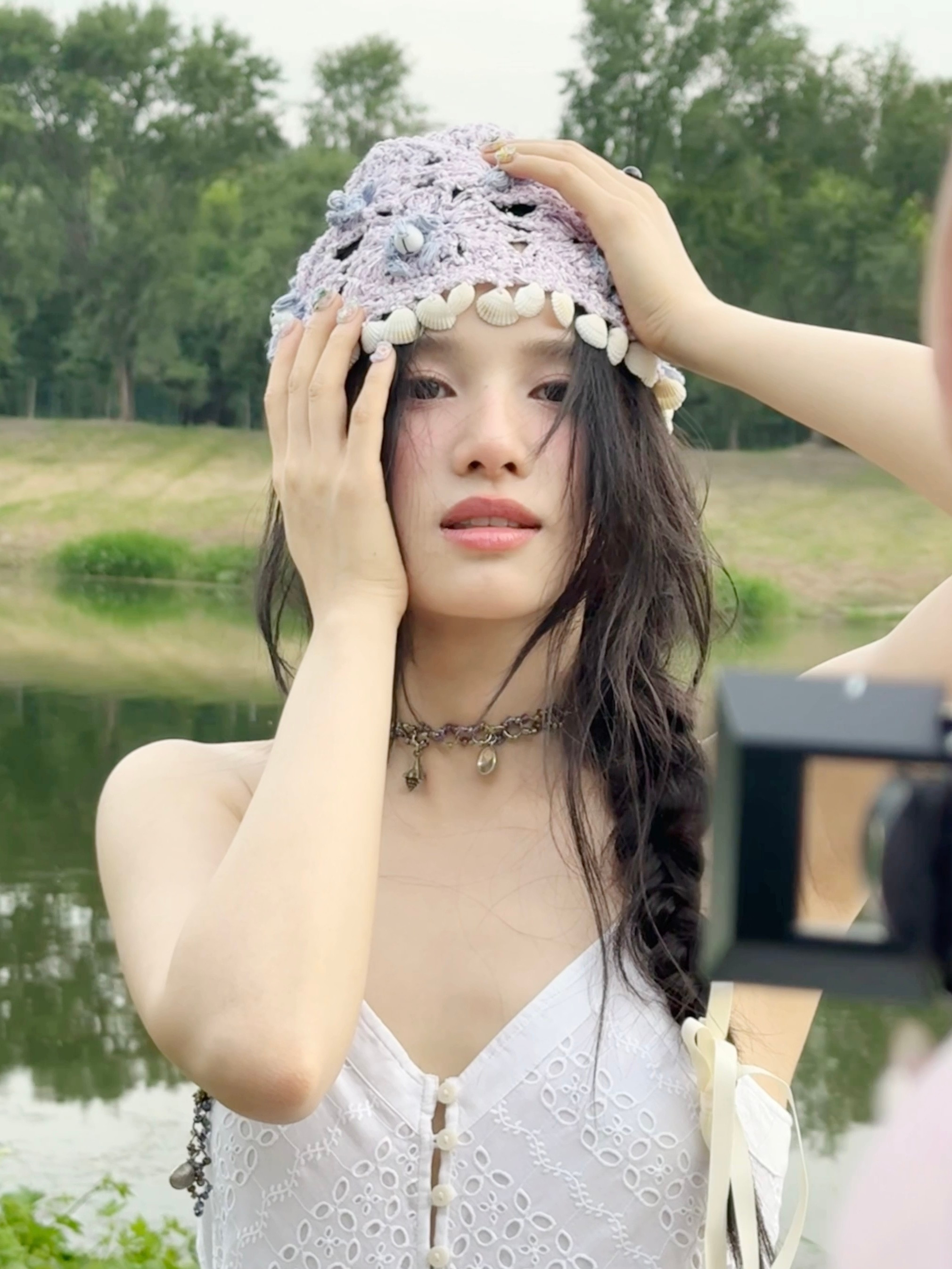 张婧仪，珍珠女孩，白裙少女