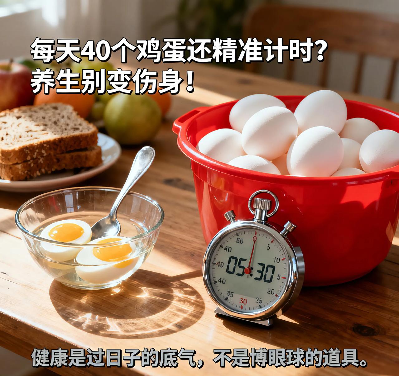 每天40个鸡蛋还精准计时？养生别变伤身！“健康是过日子的底气，不是博眼球的
