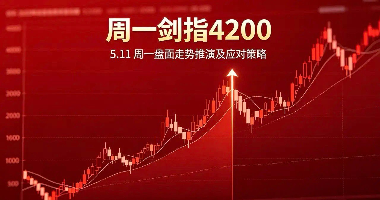 周一剑指4200，5.11周一盘面走势推演及应对策略1.机器人（盘面最强）整个