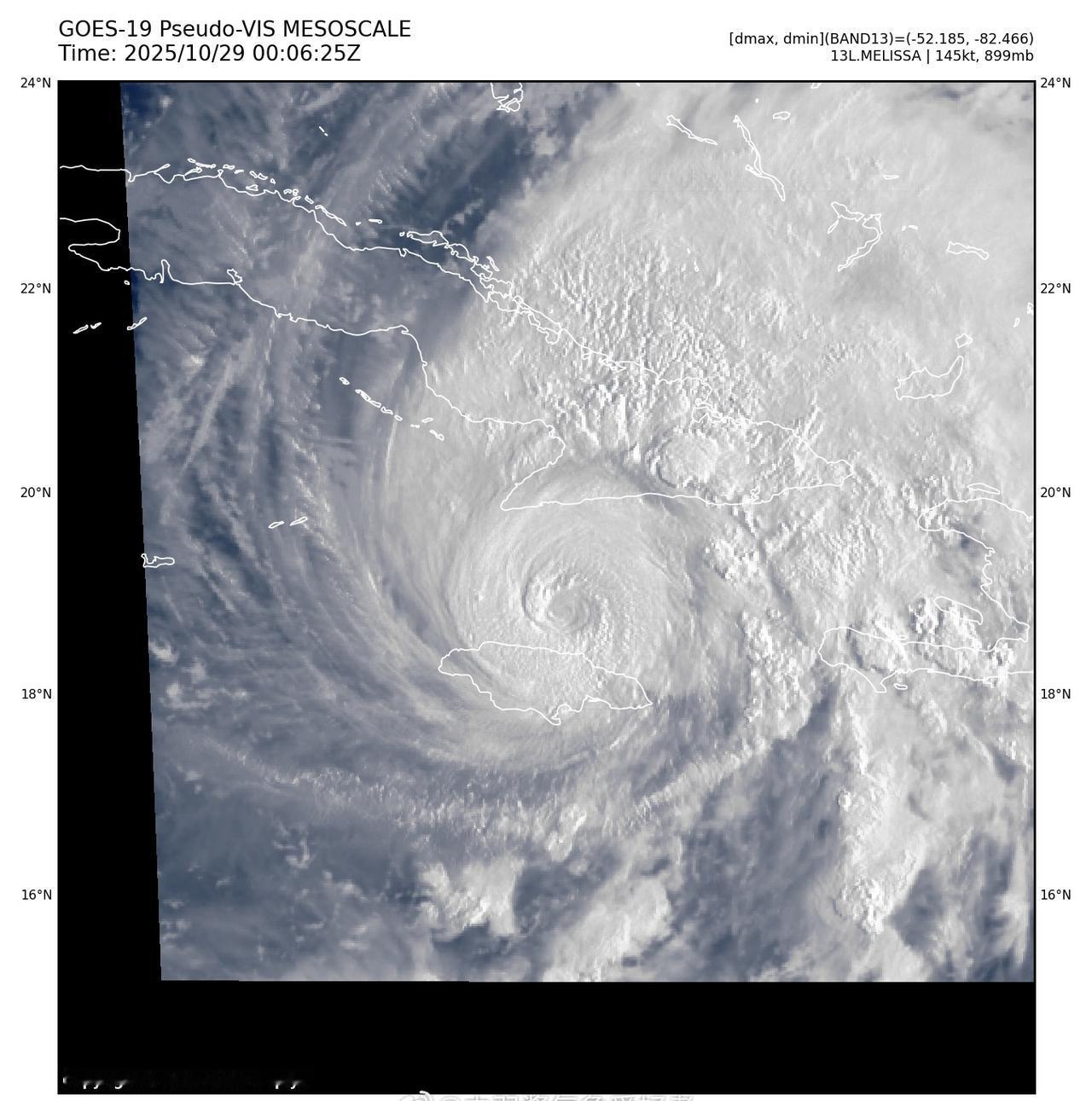在昨晚午夜【当地时间正午时分】以巅峰强度（160/892）登陆牙买加，成为西半球
