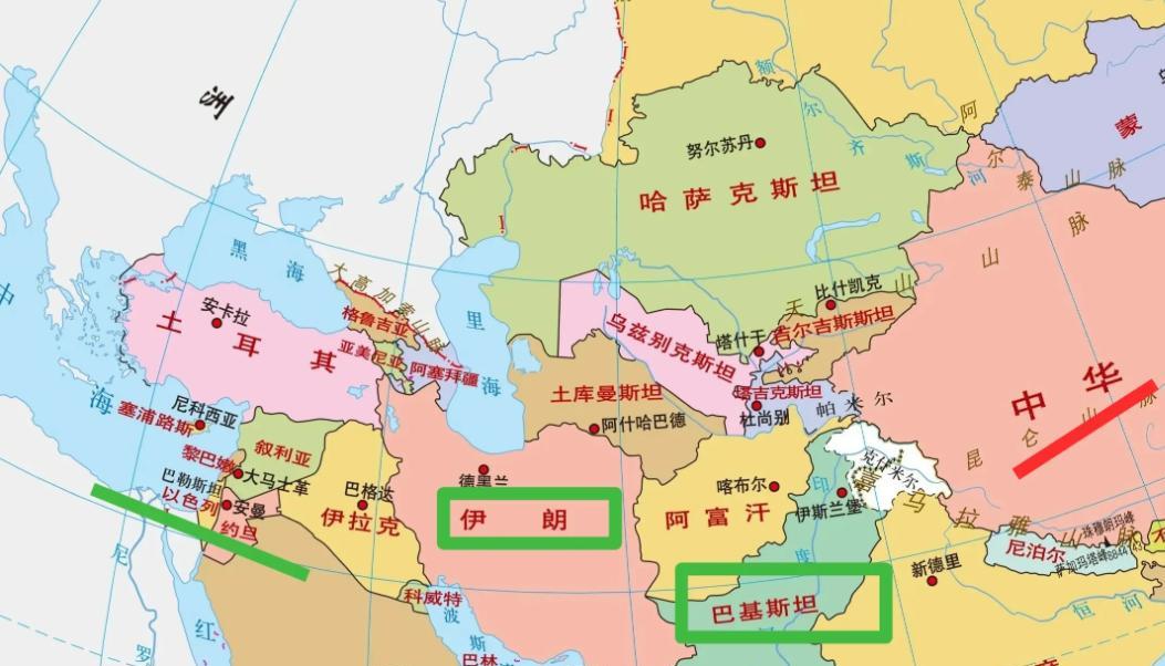 原以为伊朗离我们很远，看了地图才发现，没想到居然这么近，只隔着一个巴基斯坦，难怪