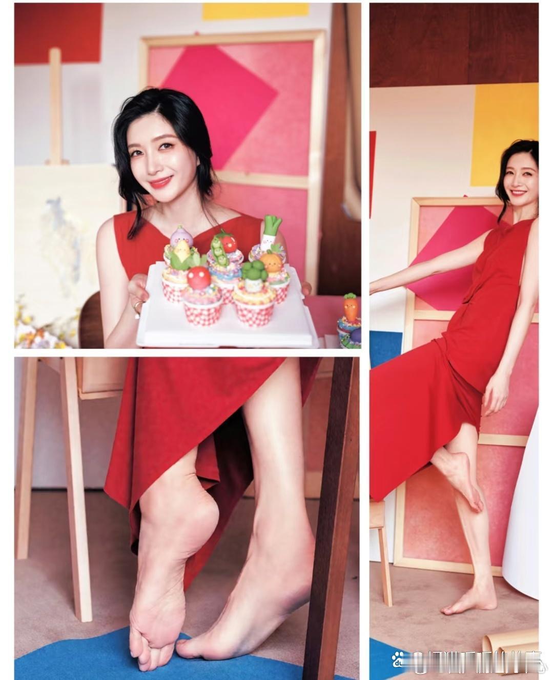 江疏影，脚掌一看就很少走路。