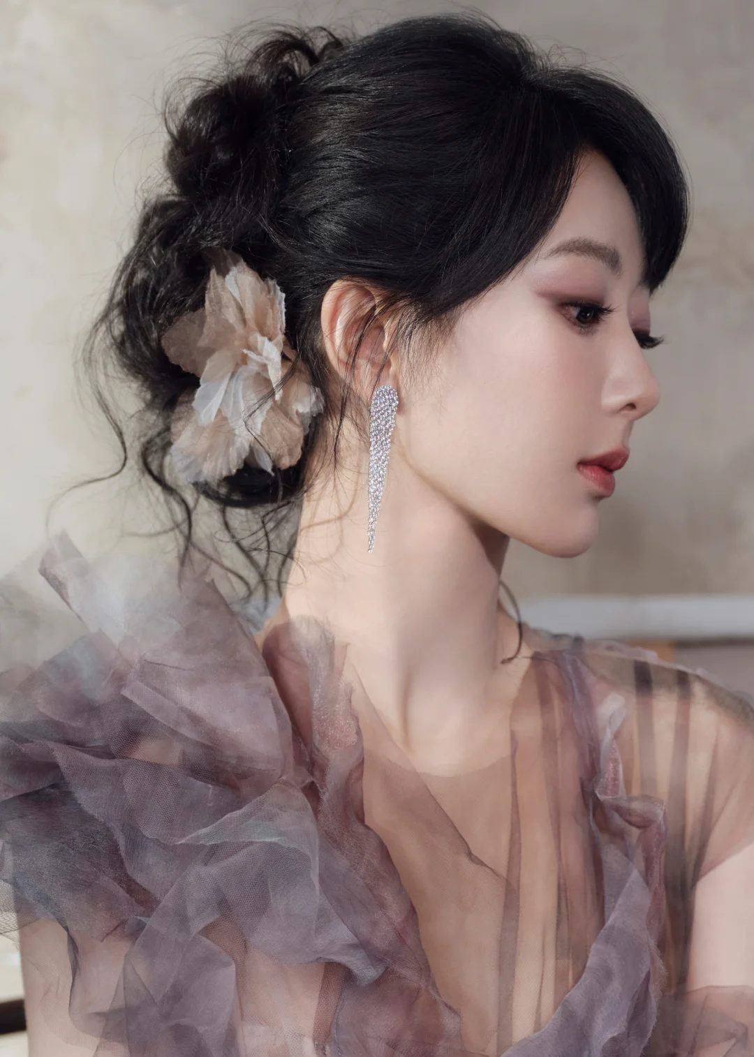 给杨紫做的浪漫油画感盘发造型