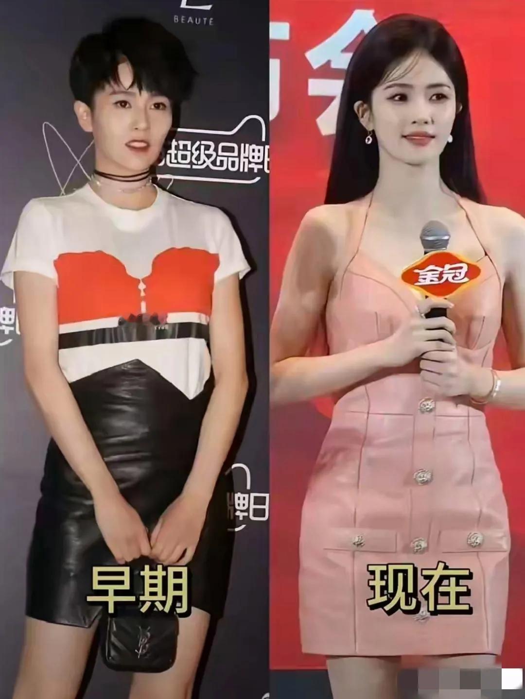 早期的白鹿活脱脱一个假小子，现在的白鹿妆容精致，身姿曼妙，温婉柔美，玉貌珠辉呀，