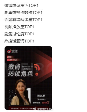 迪丽热巴枭起青壤横扫一周电视剧榜单迪丽热巴枭起青壤横扫电视剧榜单《枭起青壤》热