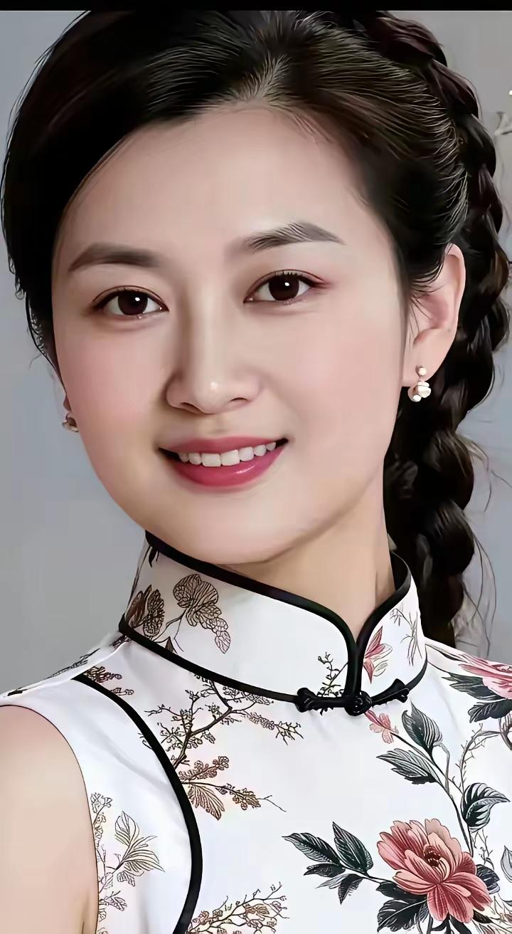 塞鸿秋·旗袍佳人玫霞裁就挂脖袖，玉容胜雪玲珑透。盘扣暗锁春衫秀，画中仙子