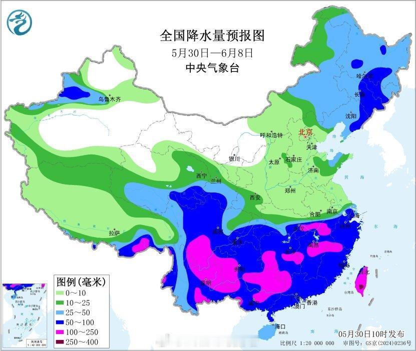 气象观察团未来主要是四大片降雨区：新疆伊犁河谷多地形抬升雨。东北地区多冷涡雷雨