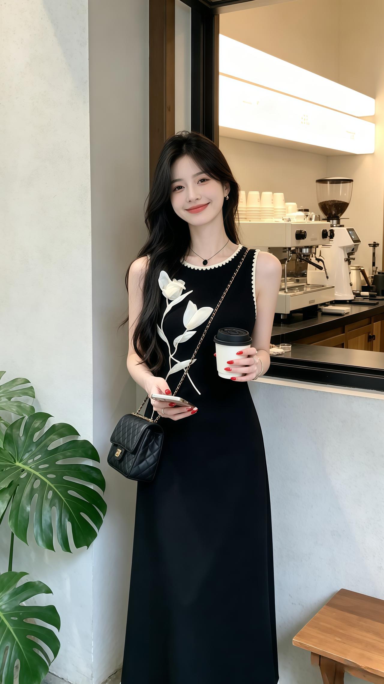 无袖小黑裙连衣裙轻奢气质显瘦无袖连衣裙高级感穿搭穿搭