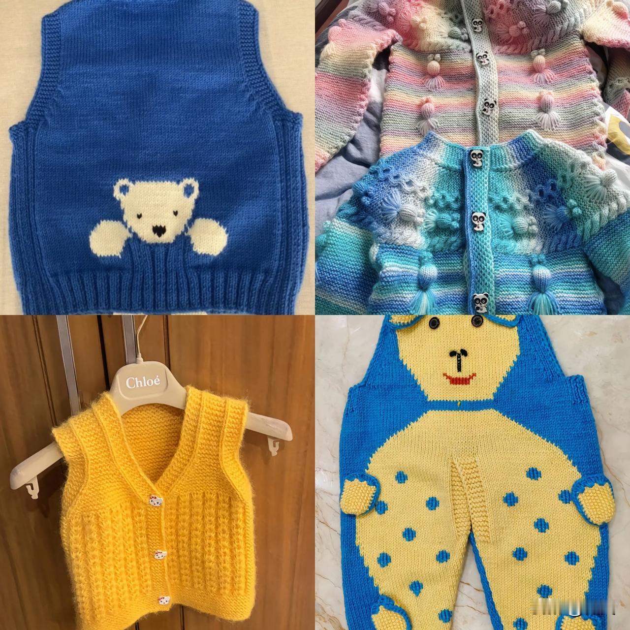 家人们谁懂啊！婆婆今天来我家，拎着个袋子说给宝宝送衣服。我一打开，全是她自己织的