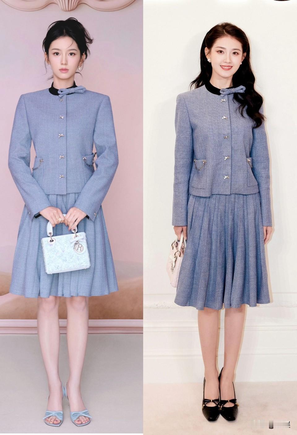 周也、郭宇欣同穿Dior26春夏系列！感觉周也那套质感更好，一样的衣服不知道为