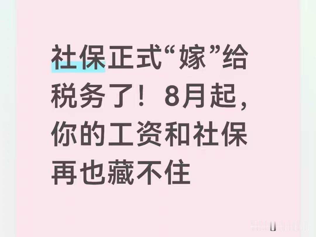 社保正式“嫁”给税务了！8月起，你的工资和社保再也藏不住2026年8月，我