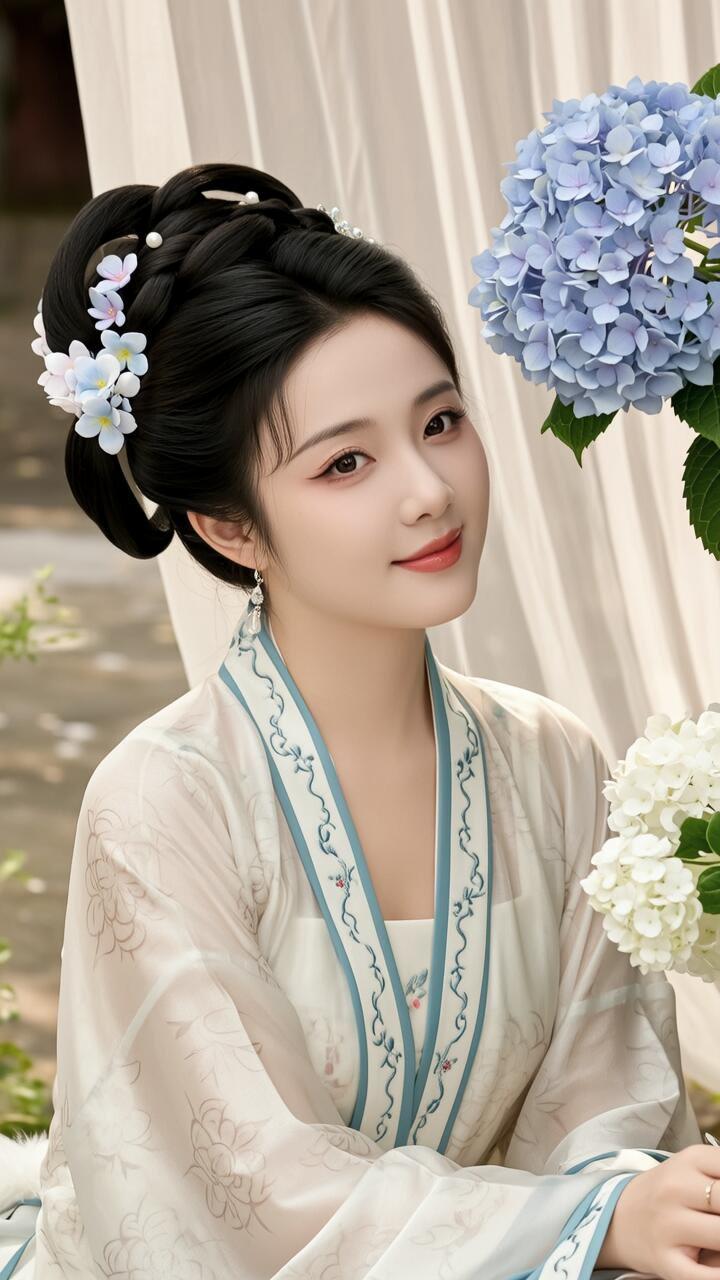 古典优雅，花中仙子，汉服之美