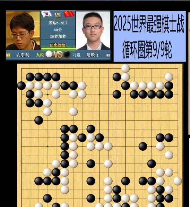 围棋最强棋士循环赛第九轮，最新赛况本轮申旻埈已经赛完轮空屠晓宇大战韩国老将