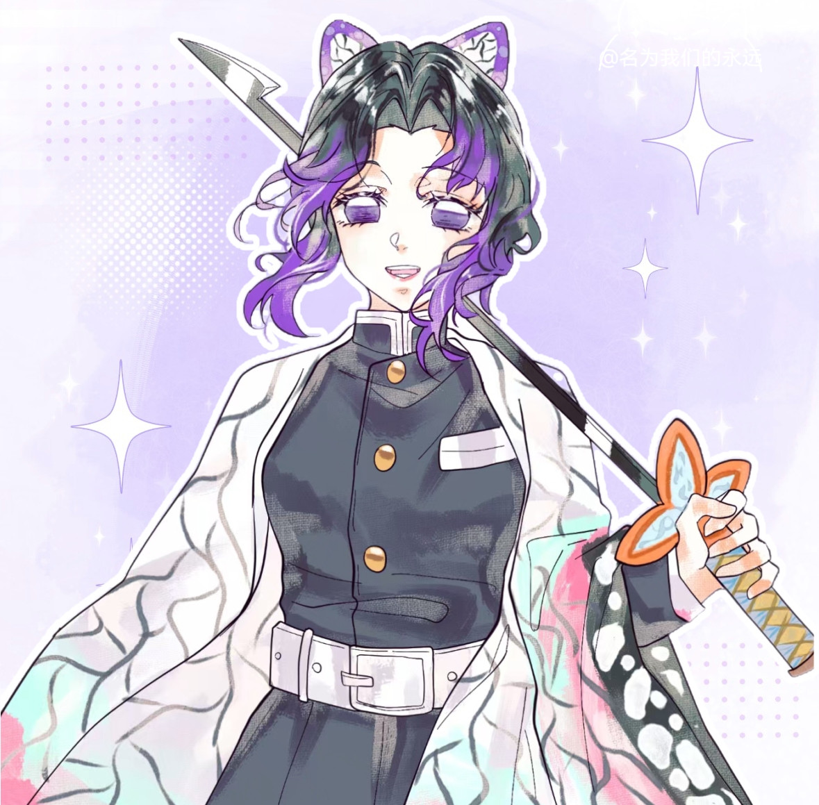 蝴蝶忍林樾叙槐时🦋蝴蝶忍月糕，是漫画里刚登场时笑眯眯扛着刀的小忍