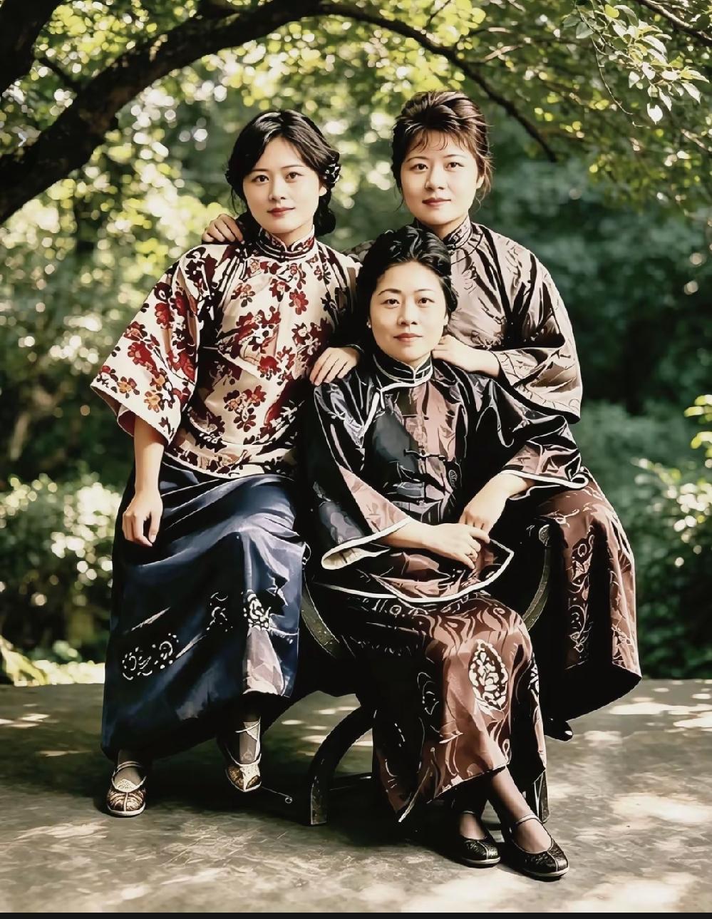 这张老照片是宋氏三姐妹同框，宋庆龄是三姐妹中最漂亮的一位！她有一种知性的美，优雅