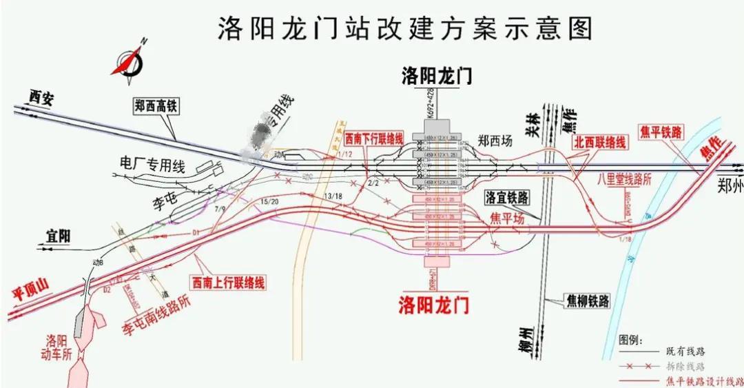洛阳本地官方媒体公布的洛阳龙门站改扩建示意图，这个应该相当权威。这个样子不可能