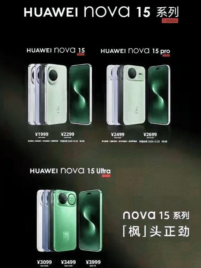 真是猪队友，华为nova15价格就这么曝光了标准版1999起Pro版2499