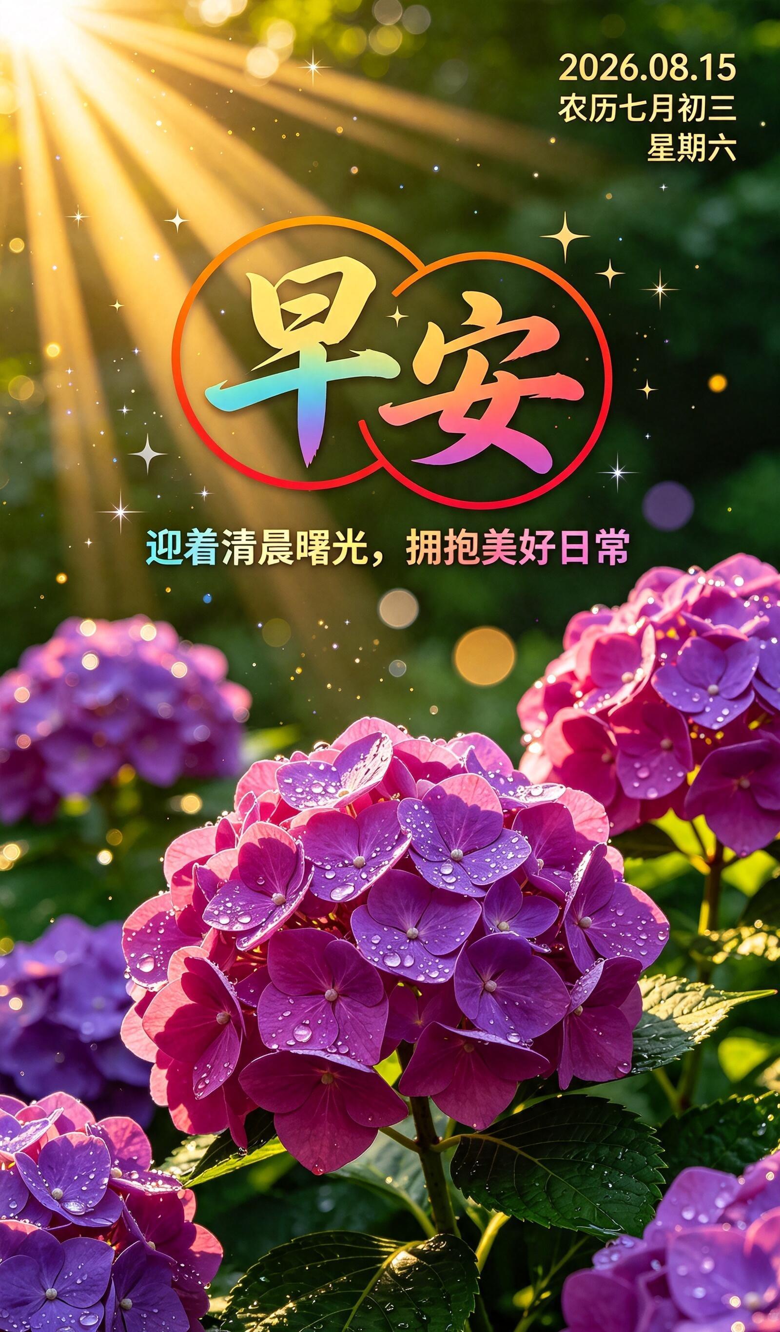 2026.8.15周六早安祝福图片海报壁纸拿图吱一声噢～