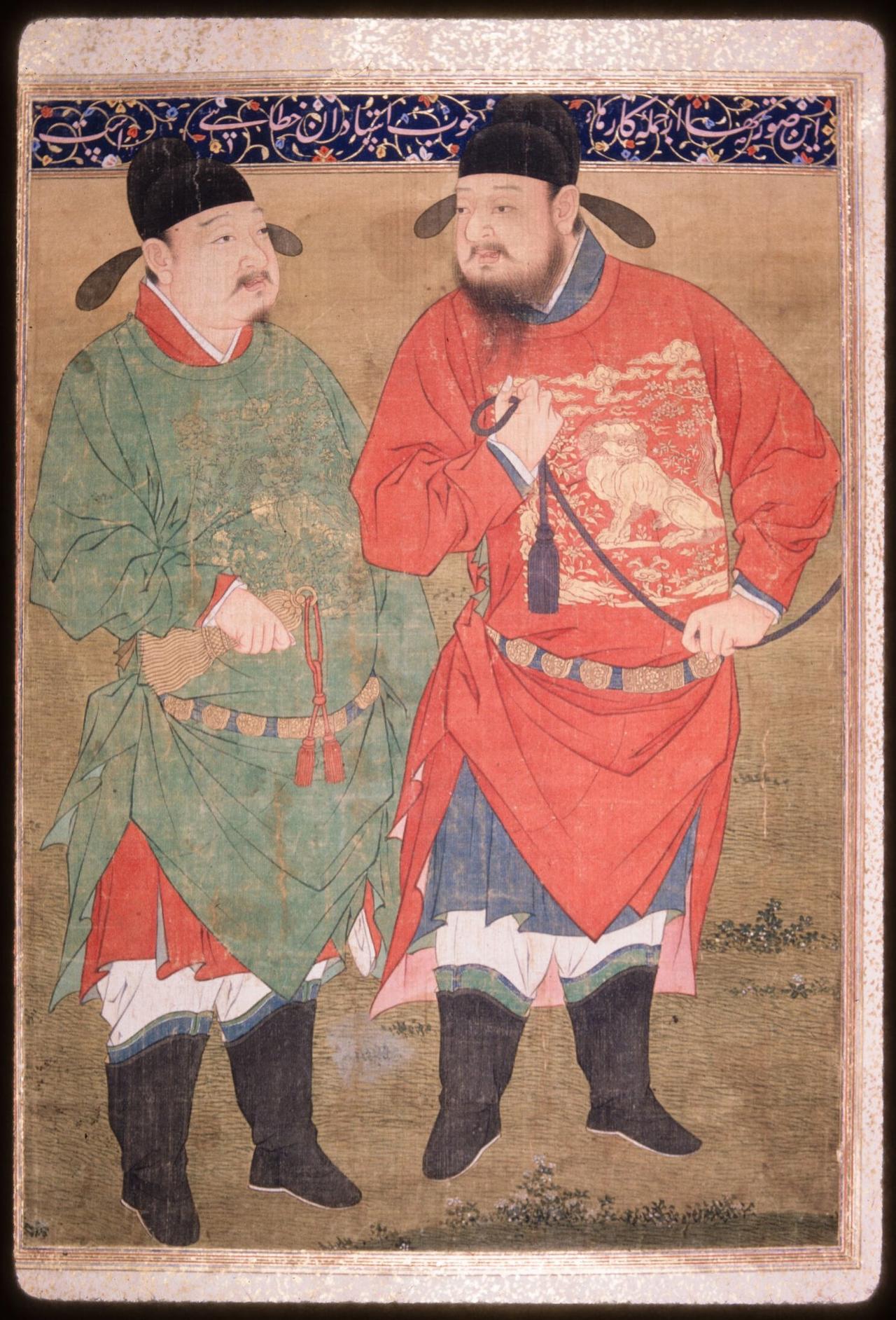 土耳其、伊朗一些古画保留了明朝汉服。图1是16世纪-17世纪，奥斯曼帝国对波斯